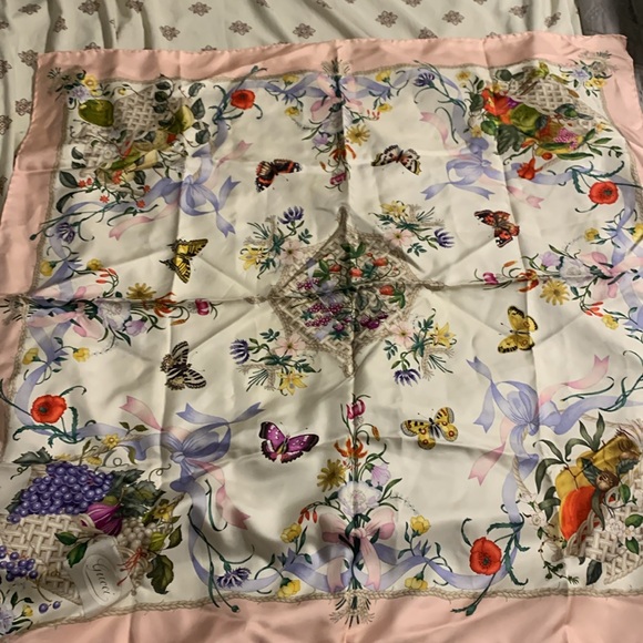 Gucci Floral Silk Scarf - Multicolor - Picture 11 of 11
